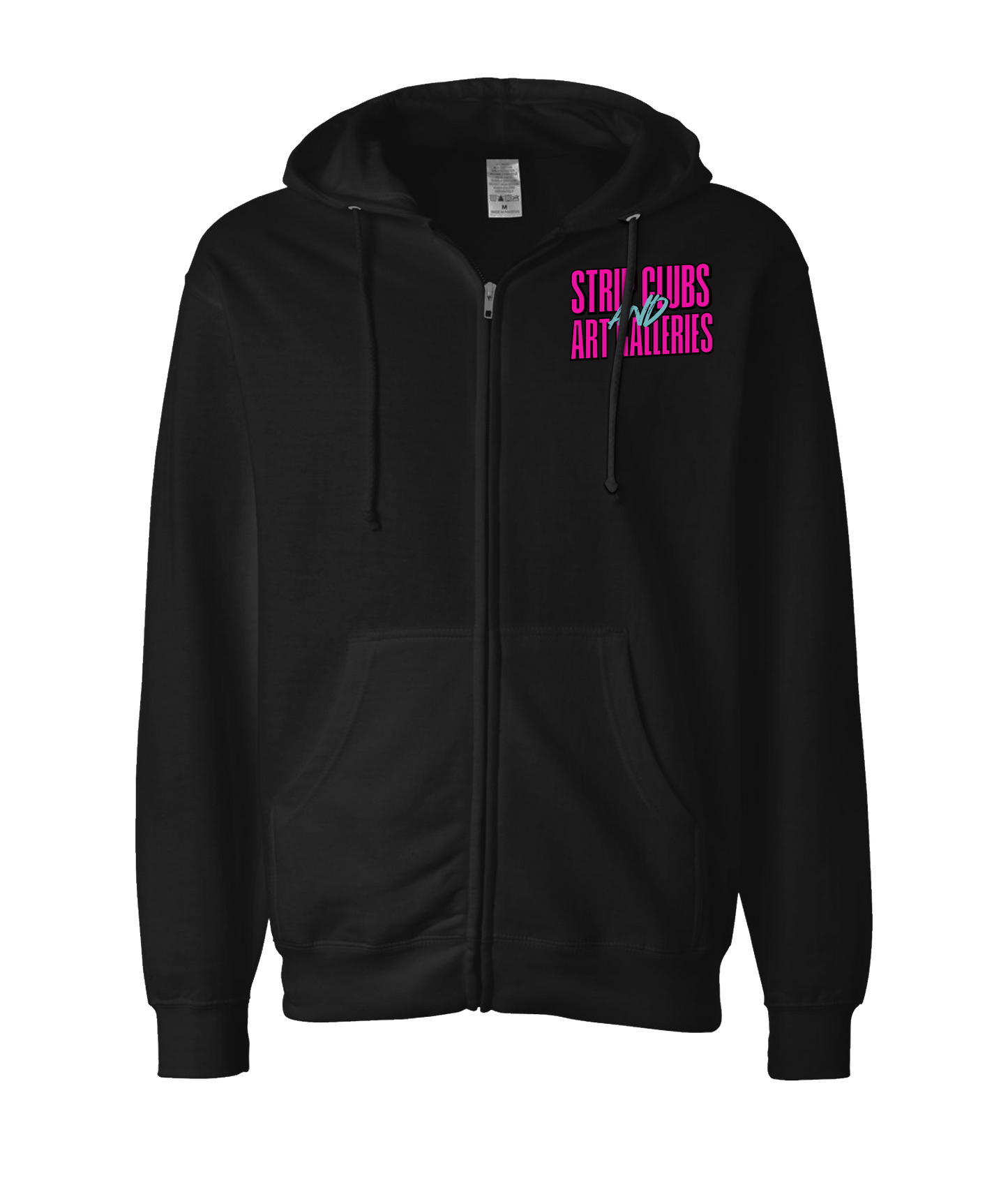 StripClubs and Art Galleries - Logo Tee - Black Zip Up Hoodie