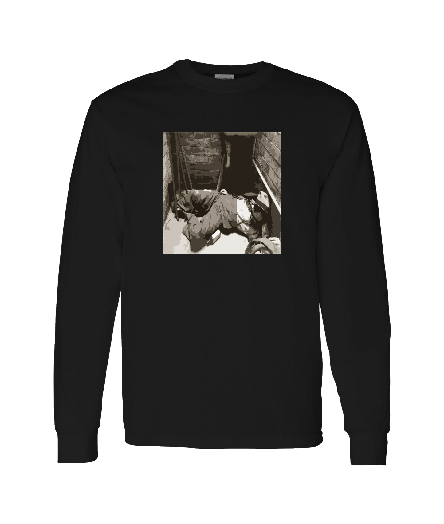 Sincrawford - Man Down - Black Long Sleeve T