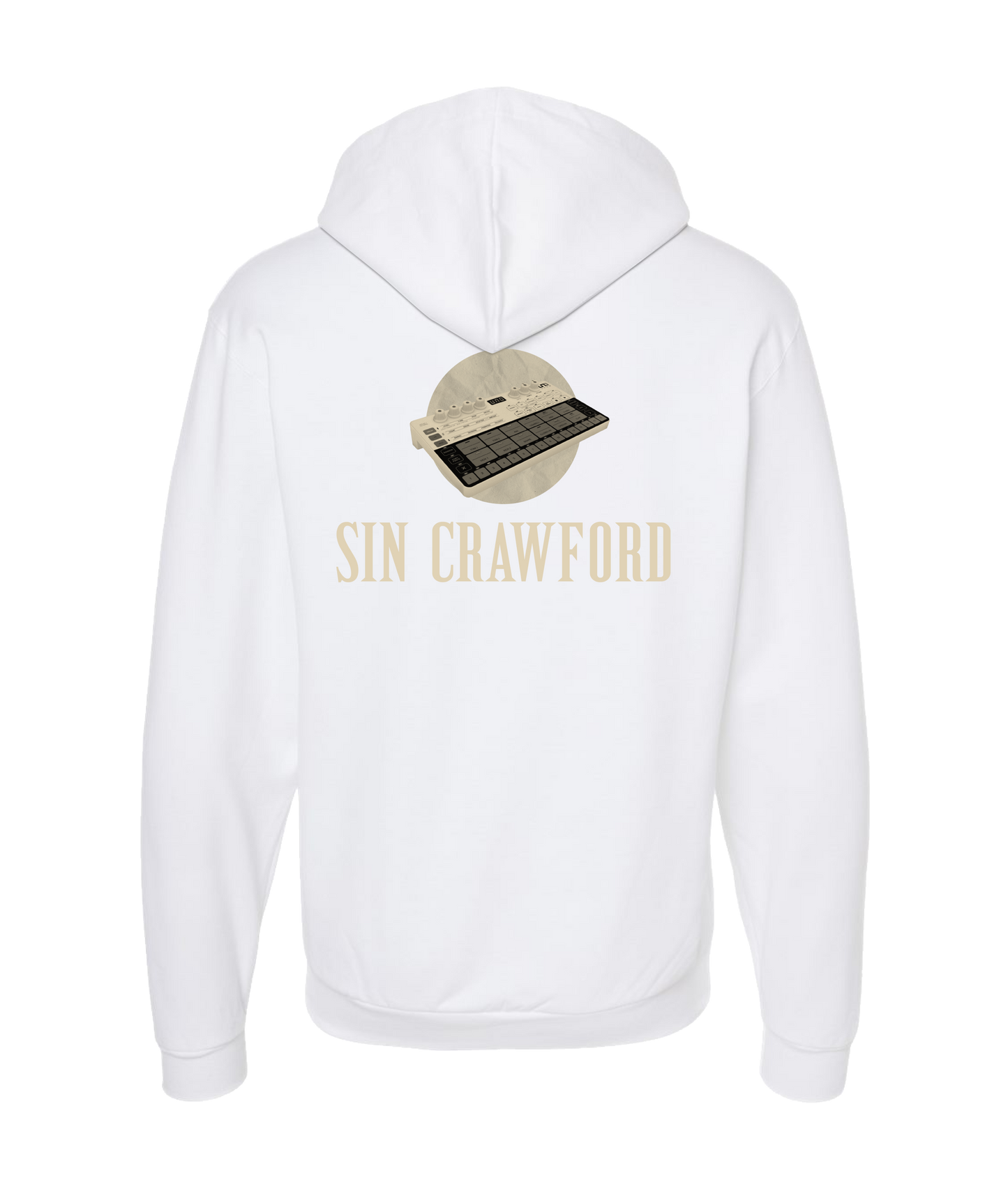 Sincrawford - Drum Machine - White Zip Up Hoodie