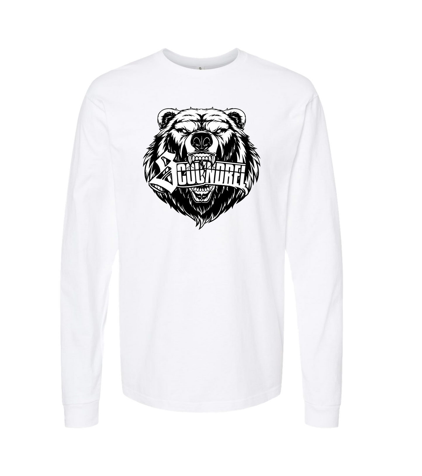 Scoundrel - Bear - White Long Sleeve T