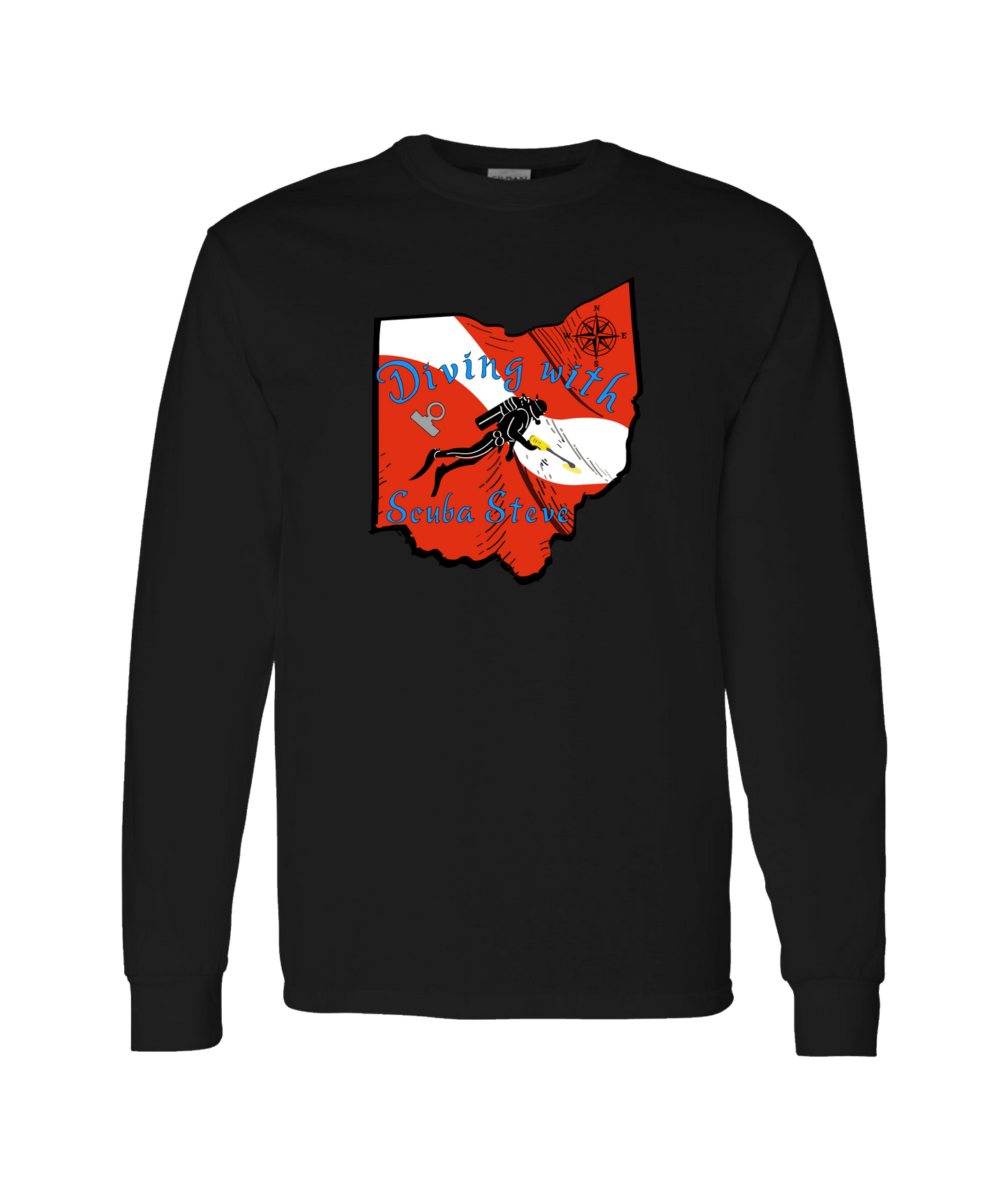 Scuba Steve - NAUI I - Black Long Sleeve T
