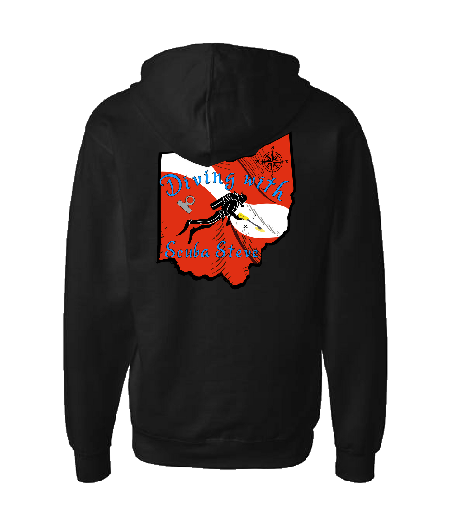 Scuba Steve - NAUI I - Black Zip Up Hoodie