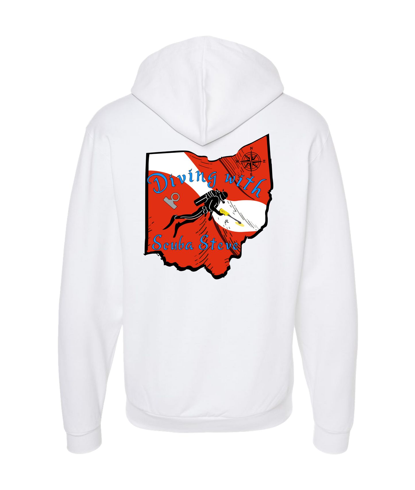 Scuba Steve - NAUI I - White Zip Up Hoodie