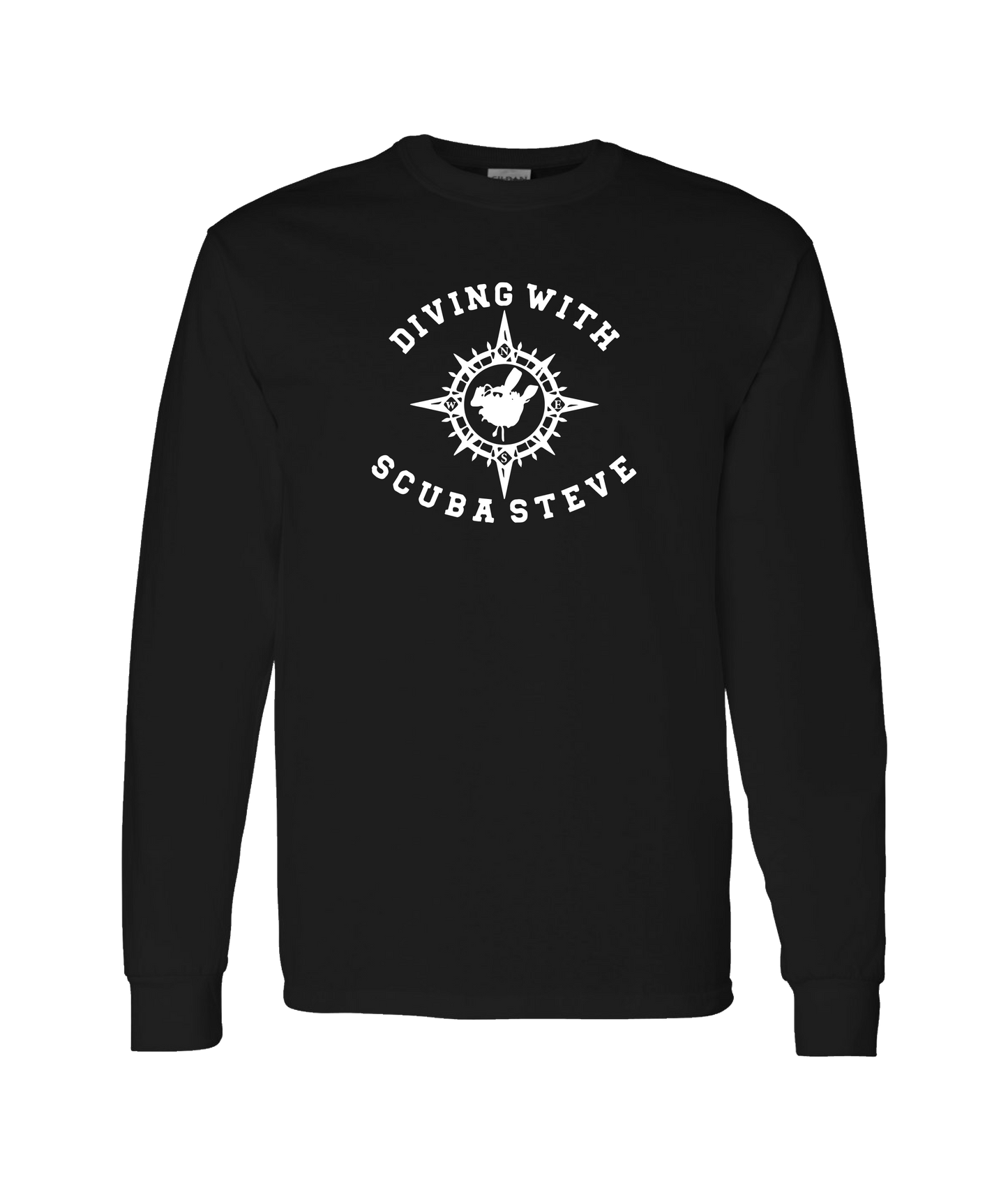 Scuba Steve - COMPASS - Black Long Sleeve T