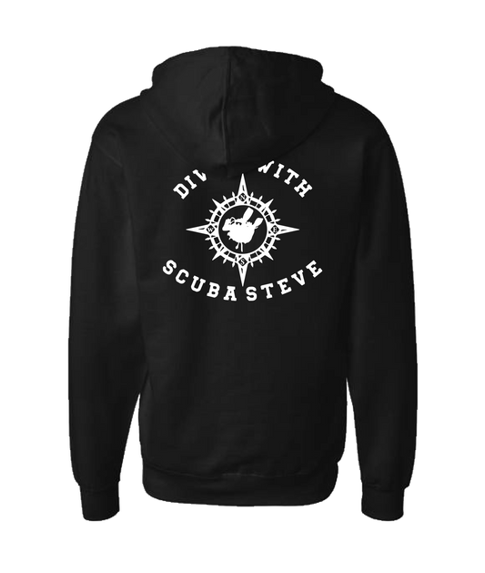 Scuba Steve - COMPASS - Black Zip Up Hoodie