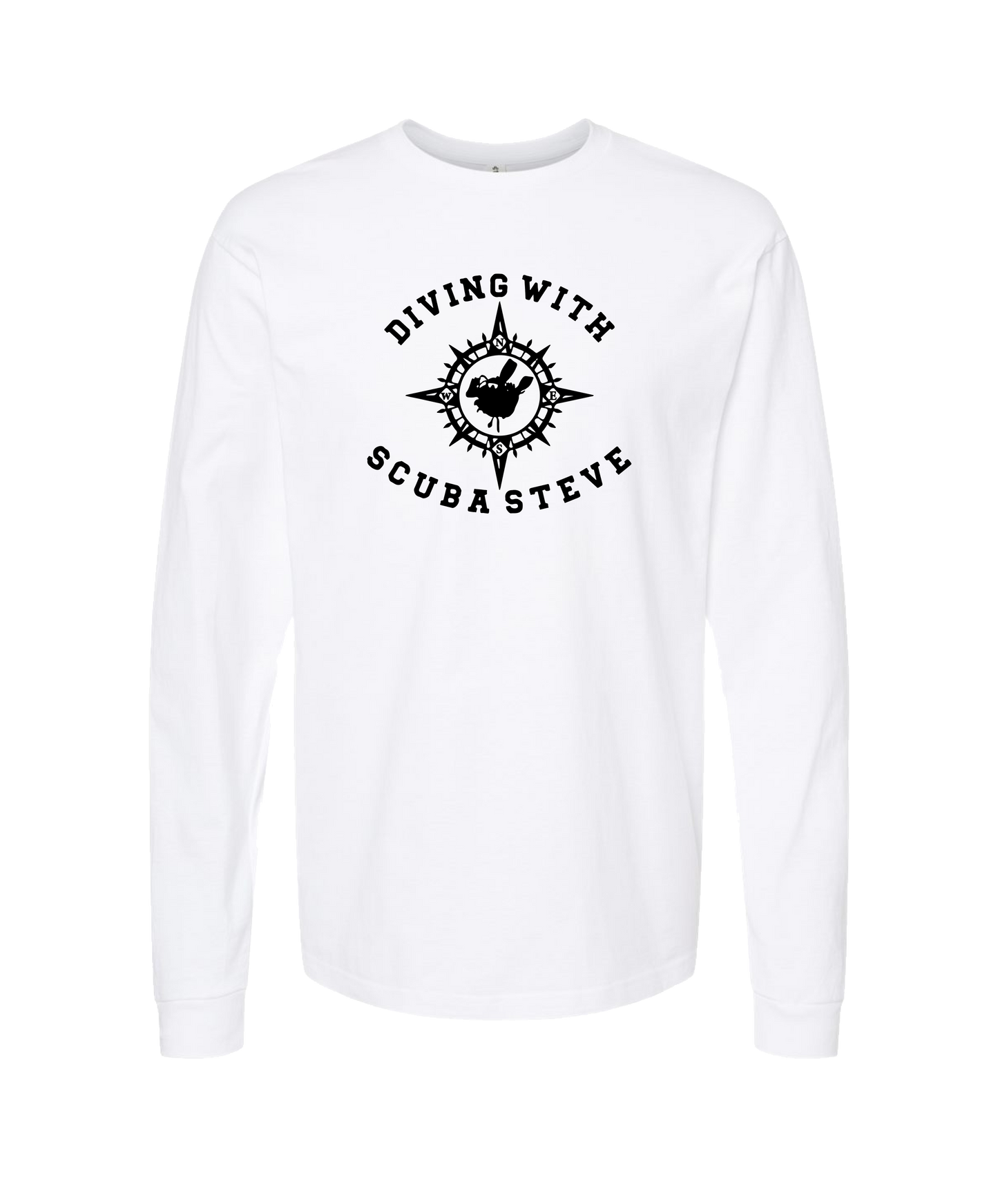 Scuba Steve - COMPASS - White Long Sleeve T