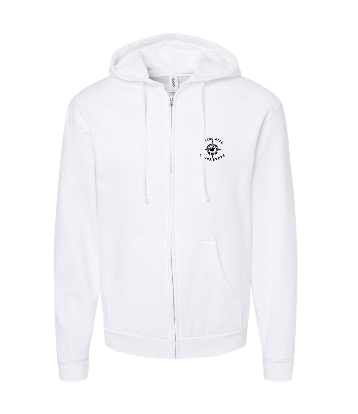 Scuba Steve - COMPASS - White Zip Up Hoodie