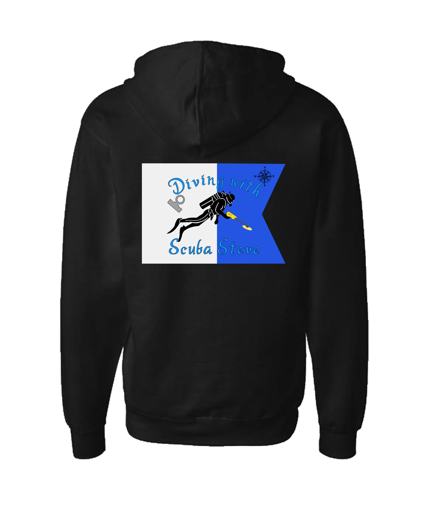 Scuba Steve - Diving with Scuba Steve - Black Zip Up Hoodie