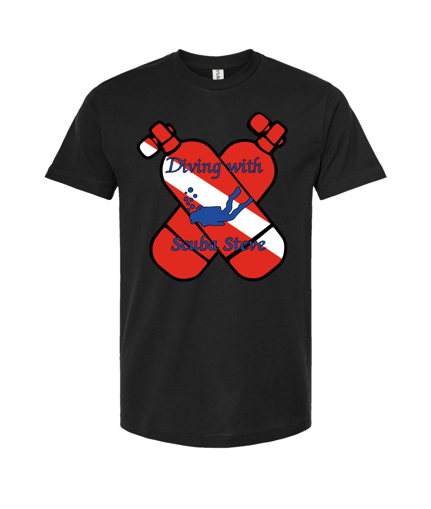 Scuba Steve - OXYGEN TANK - Black T-Shirt
