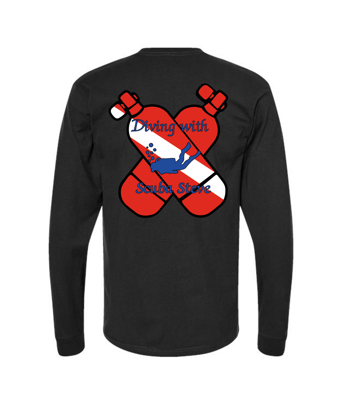Scuba Steve - OXYGEN TANK - Black Long Sleeve T