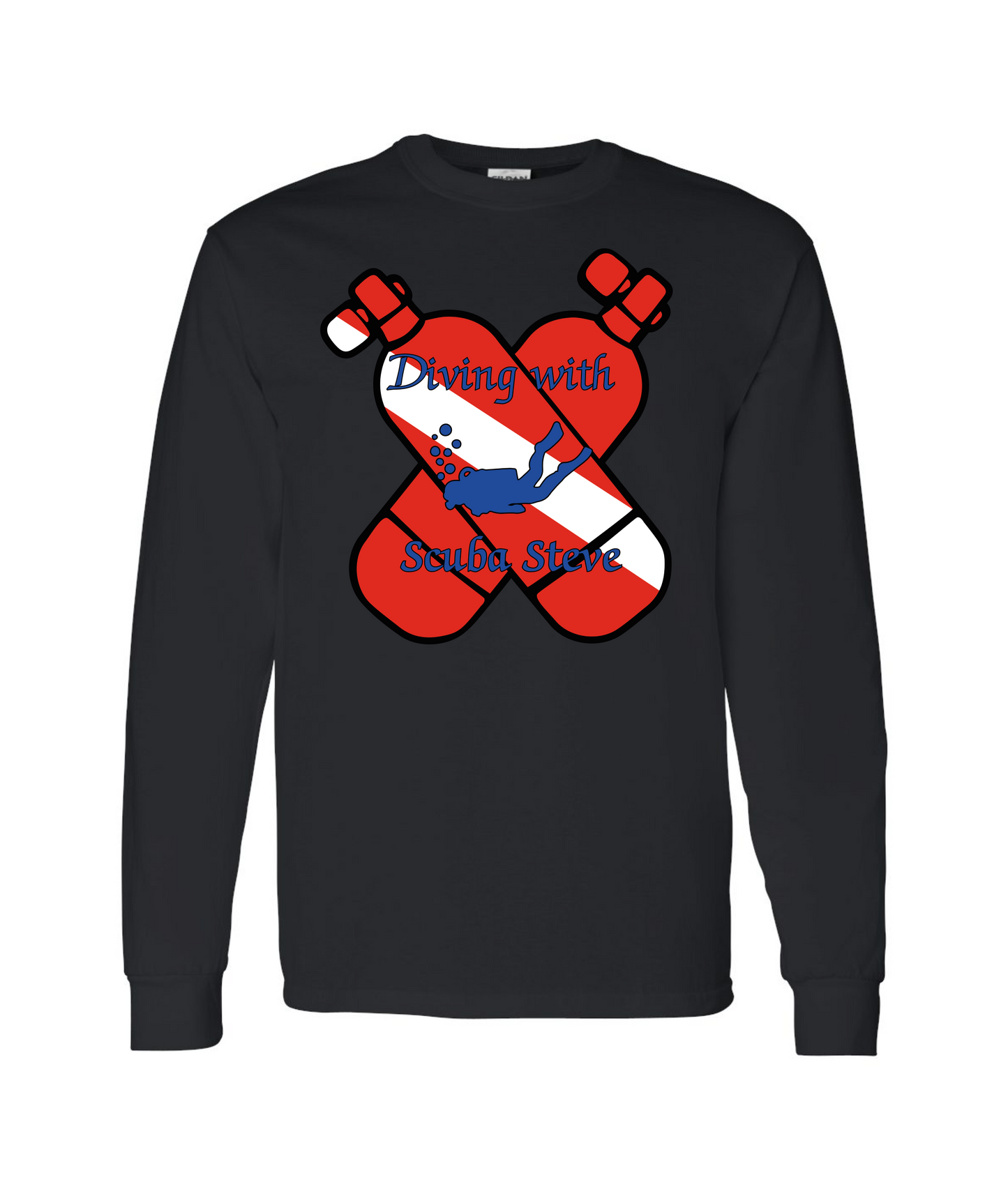 Scuba Steve - OXYGEN TANK - Black Long Sleeve T