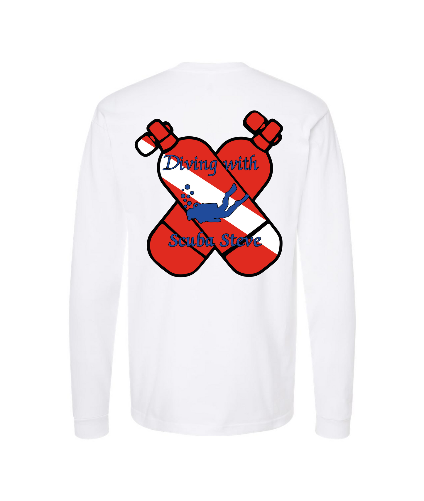 Scuba Steve - OXYGEN TANK - White Long Sleeve T