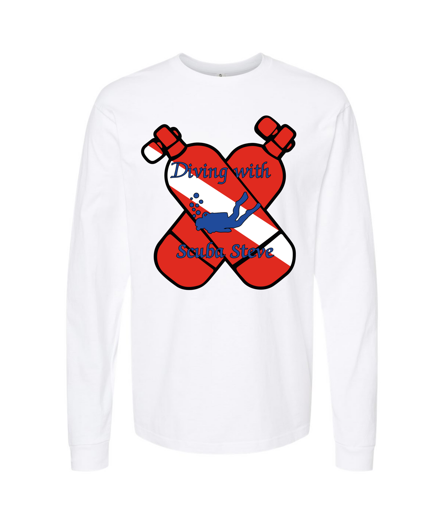 Scuba Steve - OXYGEN TANK - White Long Sleeve T