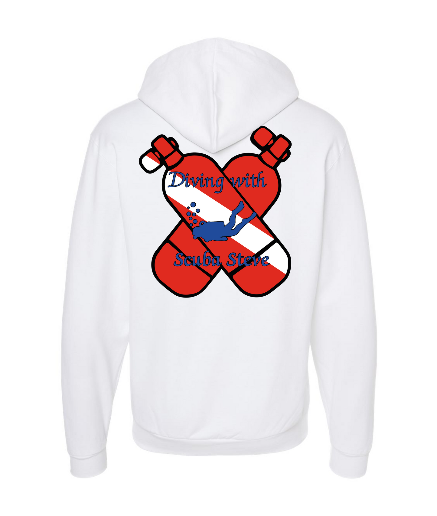 Scuba Steve - OXYGEN TANK - White Zip Up Hoodie