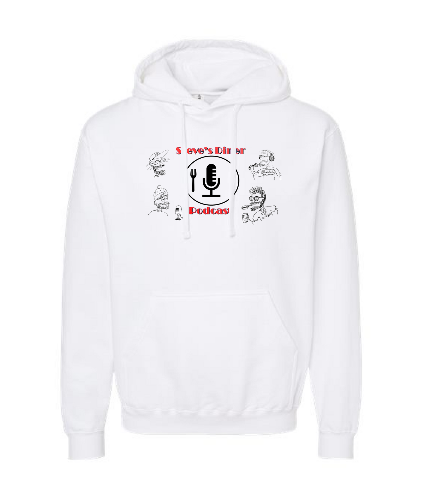 Steve's Diner Podcast - Logo - White Hoodie