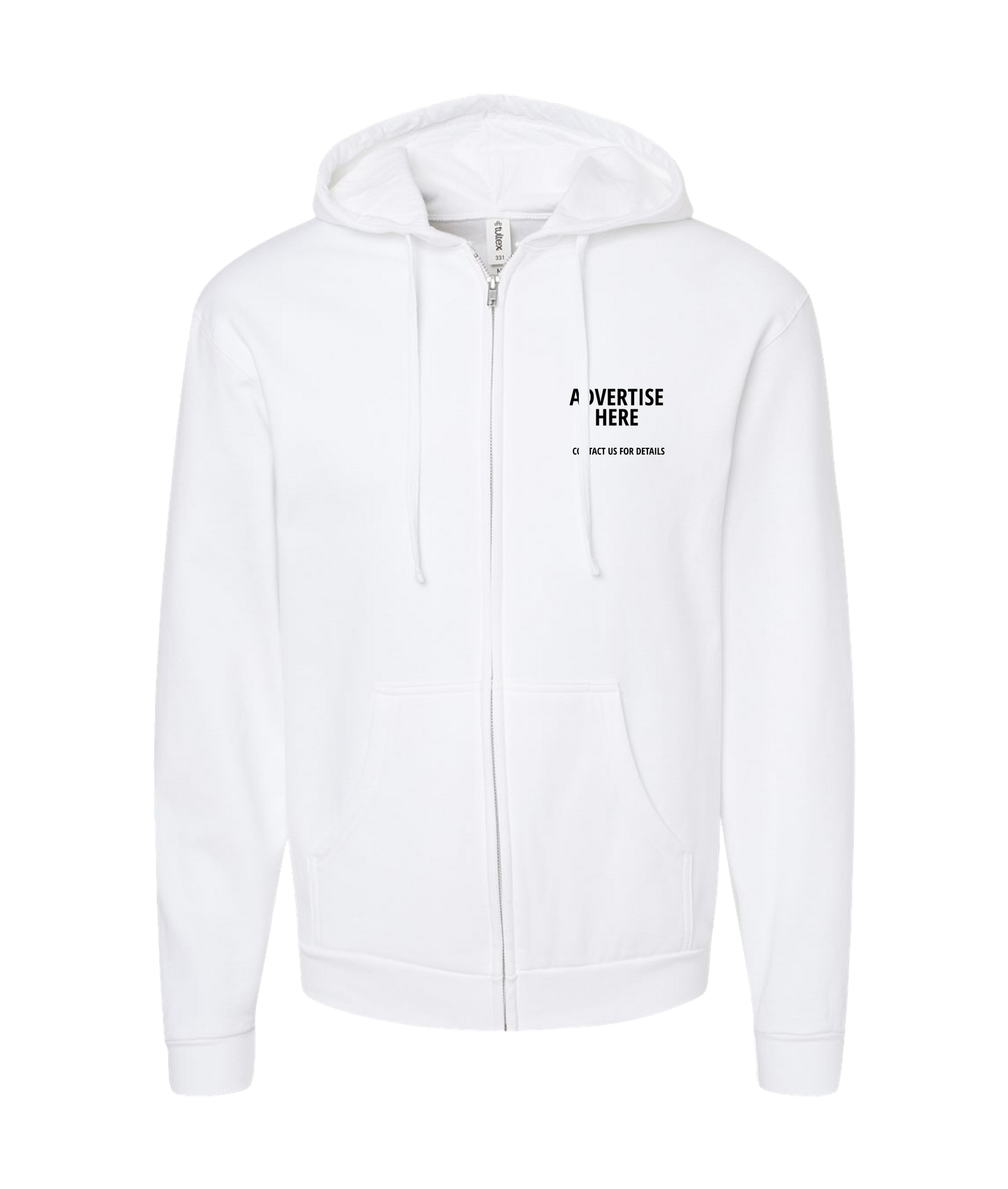 Skank Dollar - Advertise Here - White Zip Up Hoodie