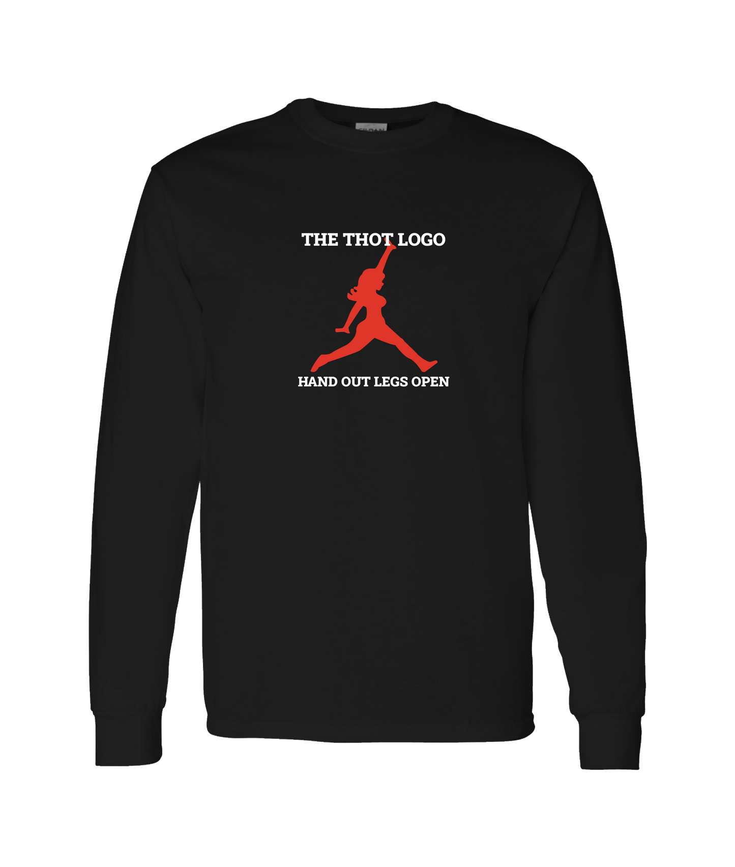 Skank Dollar - The THOT Logo - Black Long Sleeve T