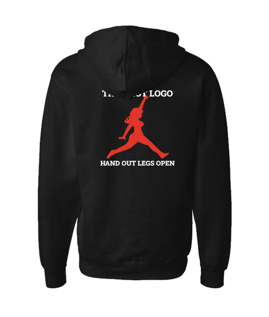 Skank Dollar - The THOT Logo - Black Zip Up Hoodie