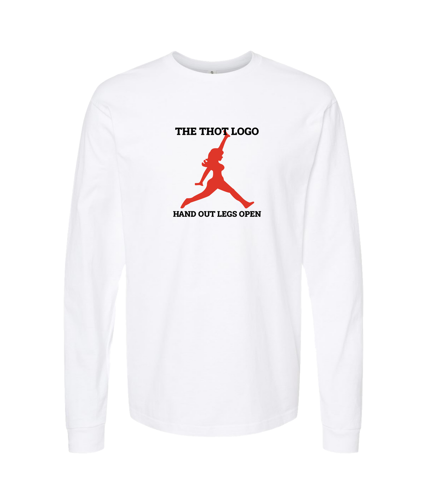 Skank Dollar - The THOT Logo - White Long Sleeve T