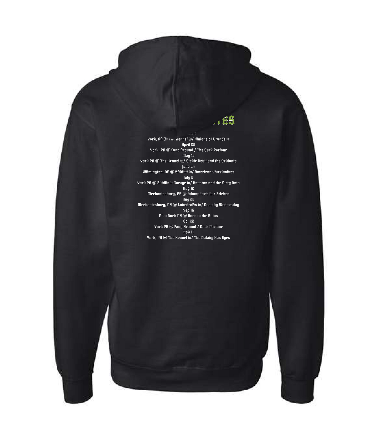 V-SEGTOP - 2023 SHOW DATES - Black Zip Up Hoodie