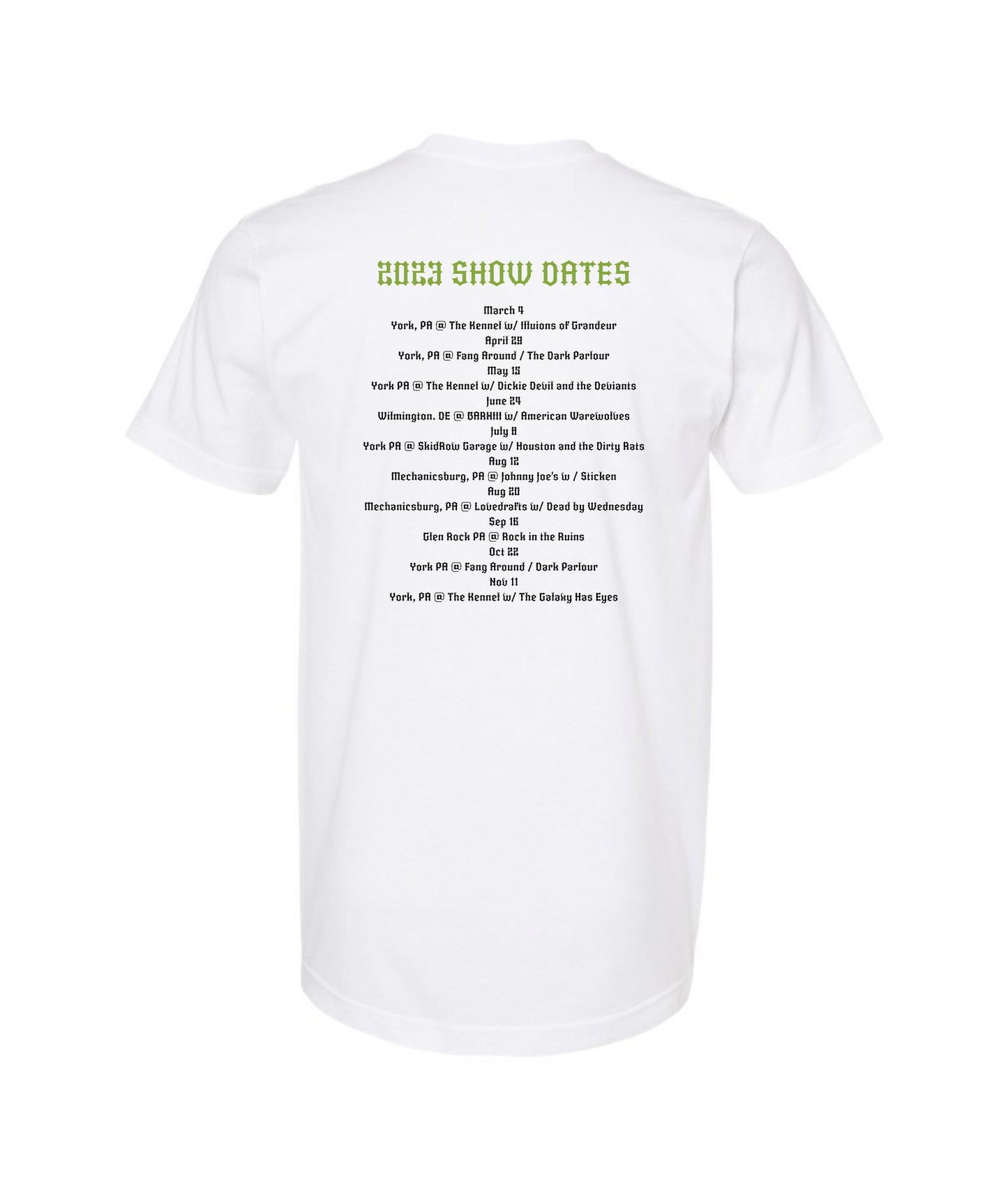 Seglock - 2023 SHOW DATES - White T Shirt