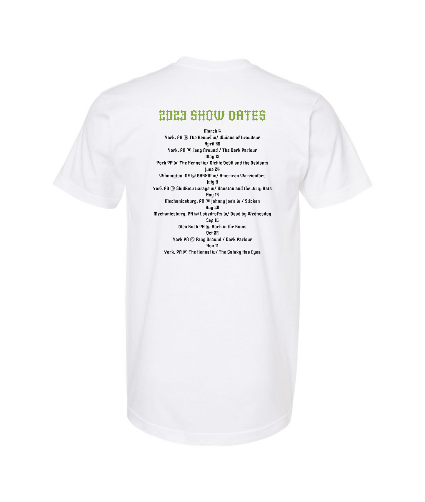 V-SEGTOP - 2023 SHOW DATES - White T Shirt