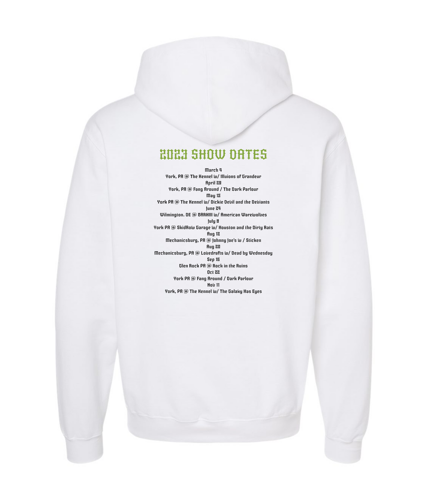 V-SEGTOP - 2023 SHOW DATES - White Hoodie