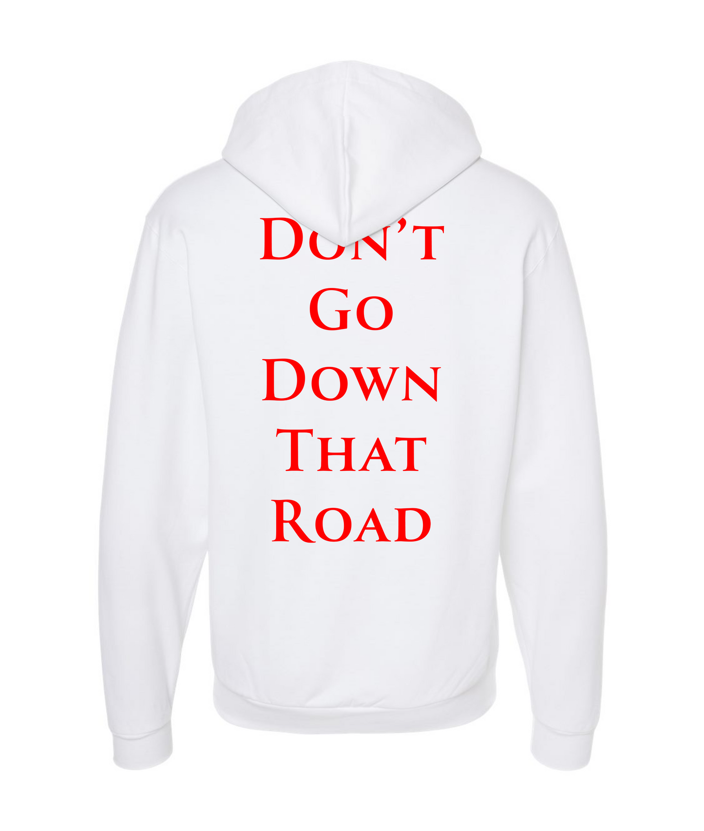 V-SEGTOP - DON'T GO DOWN THAT ROAD - White Zip Up Hoodie