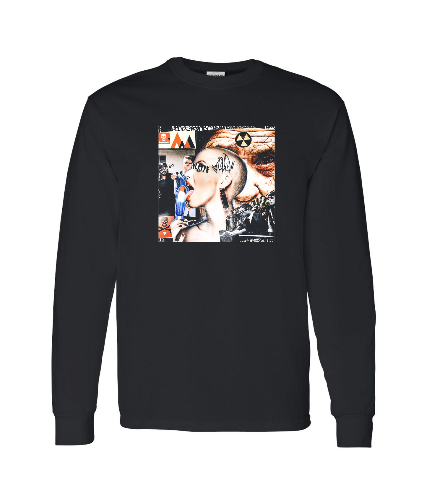 V-SFDTOP - Collage - Black Long Sleeve T