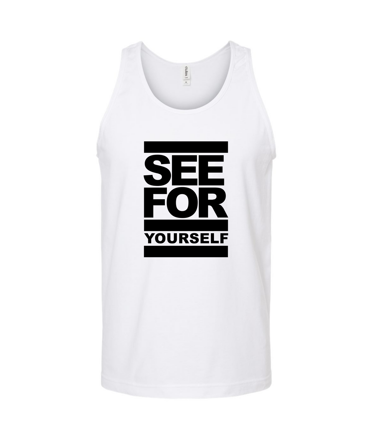 Seefor Yourself- Run Logo - White Tank Top
