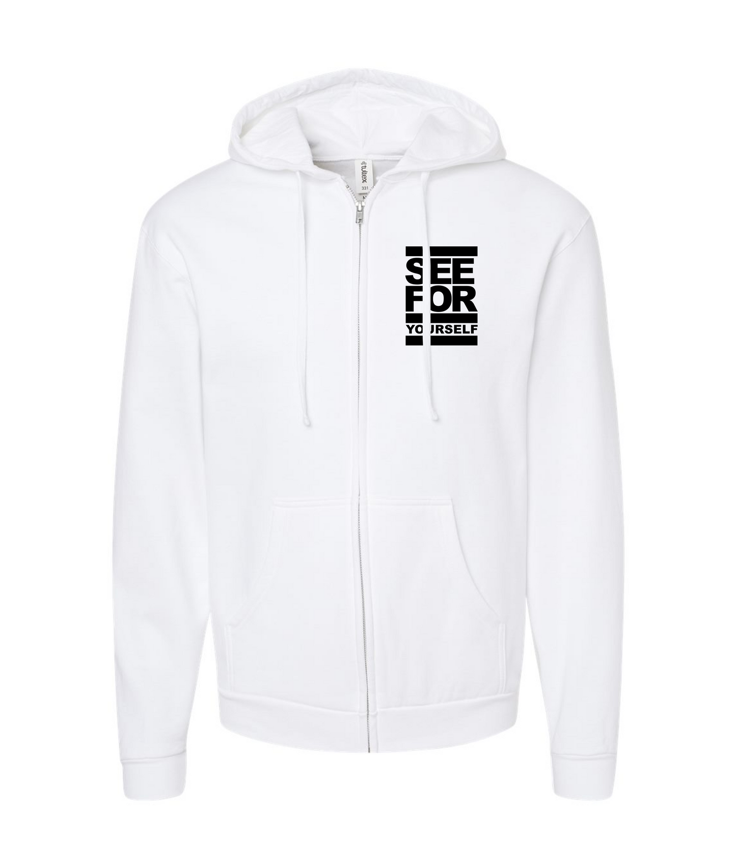 Seefor Yourself- Run Logo - White Zip Hoodie