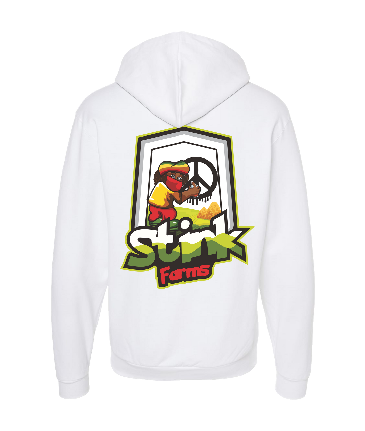 StinkGawd - Stink - White Zip Up Hoodie
