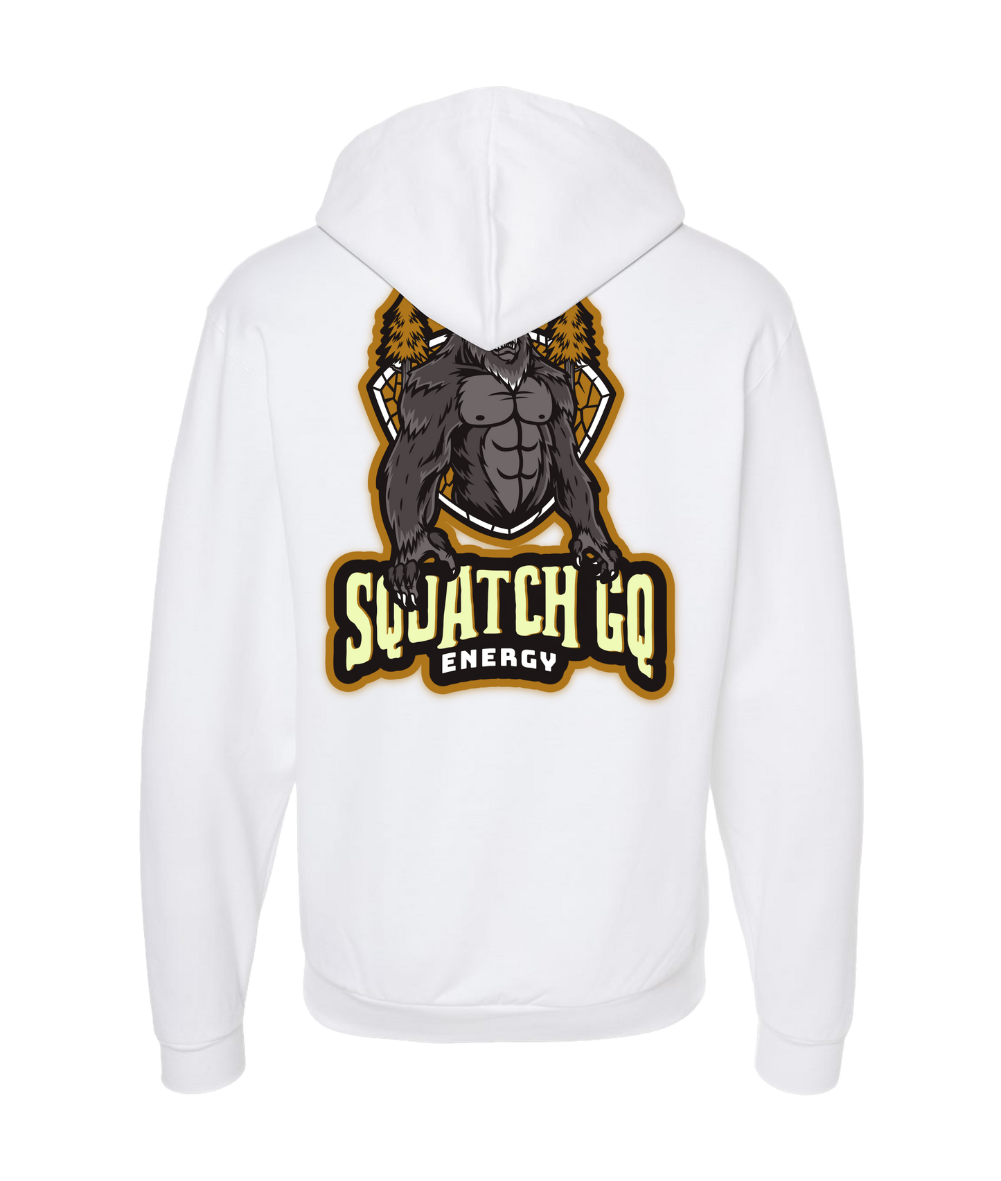 Squatch GQ Energy - Squatch Energy - White Zip Up Hoodie