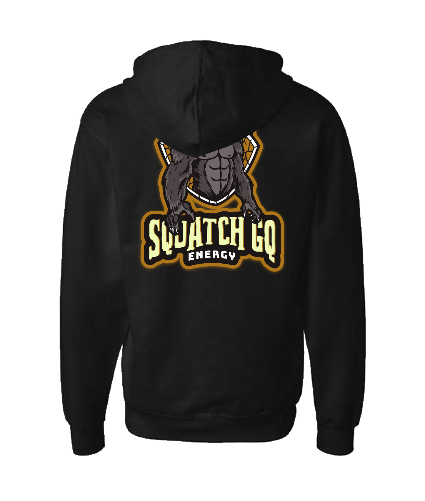 Squatch GQ Energy - Squatch Energy - Black Zip Up Hoodie