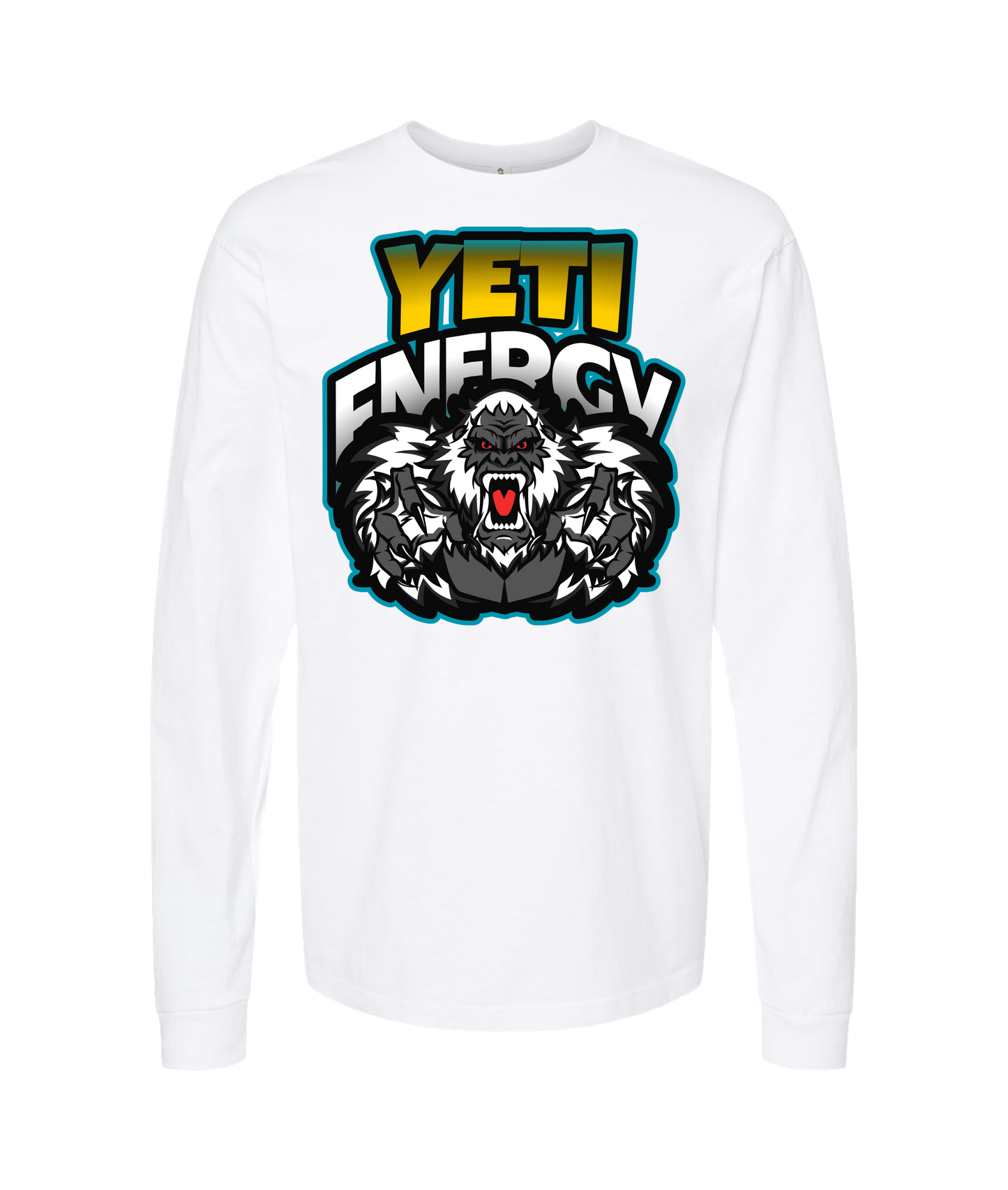 Squatch GQ Energy - Yeti Energy - White Long Sleeve T