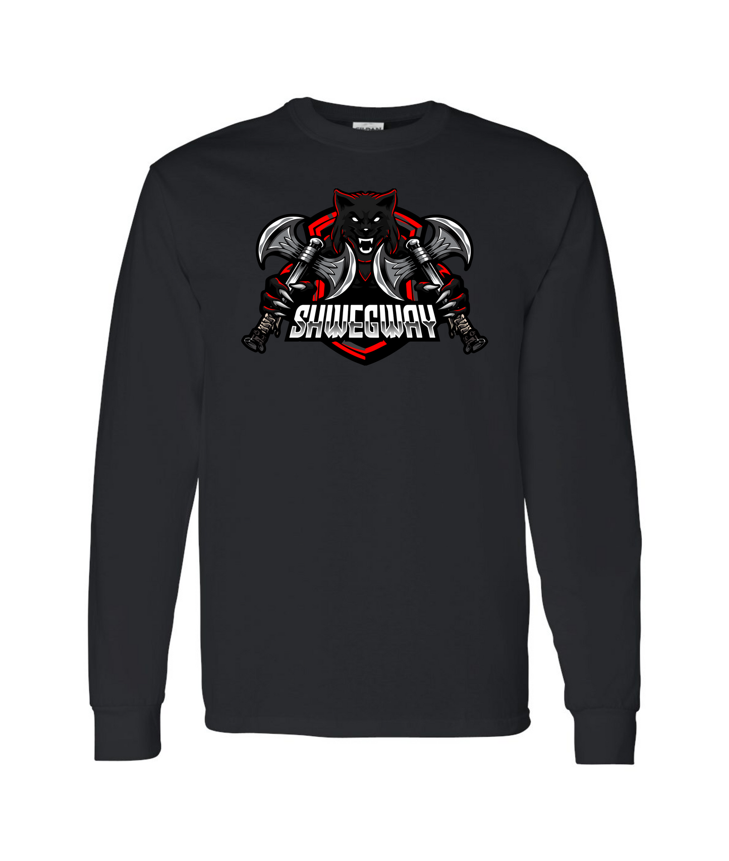 Shwegway Inc. - Wolf Logo - Black Long Sleeve T
