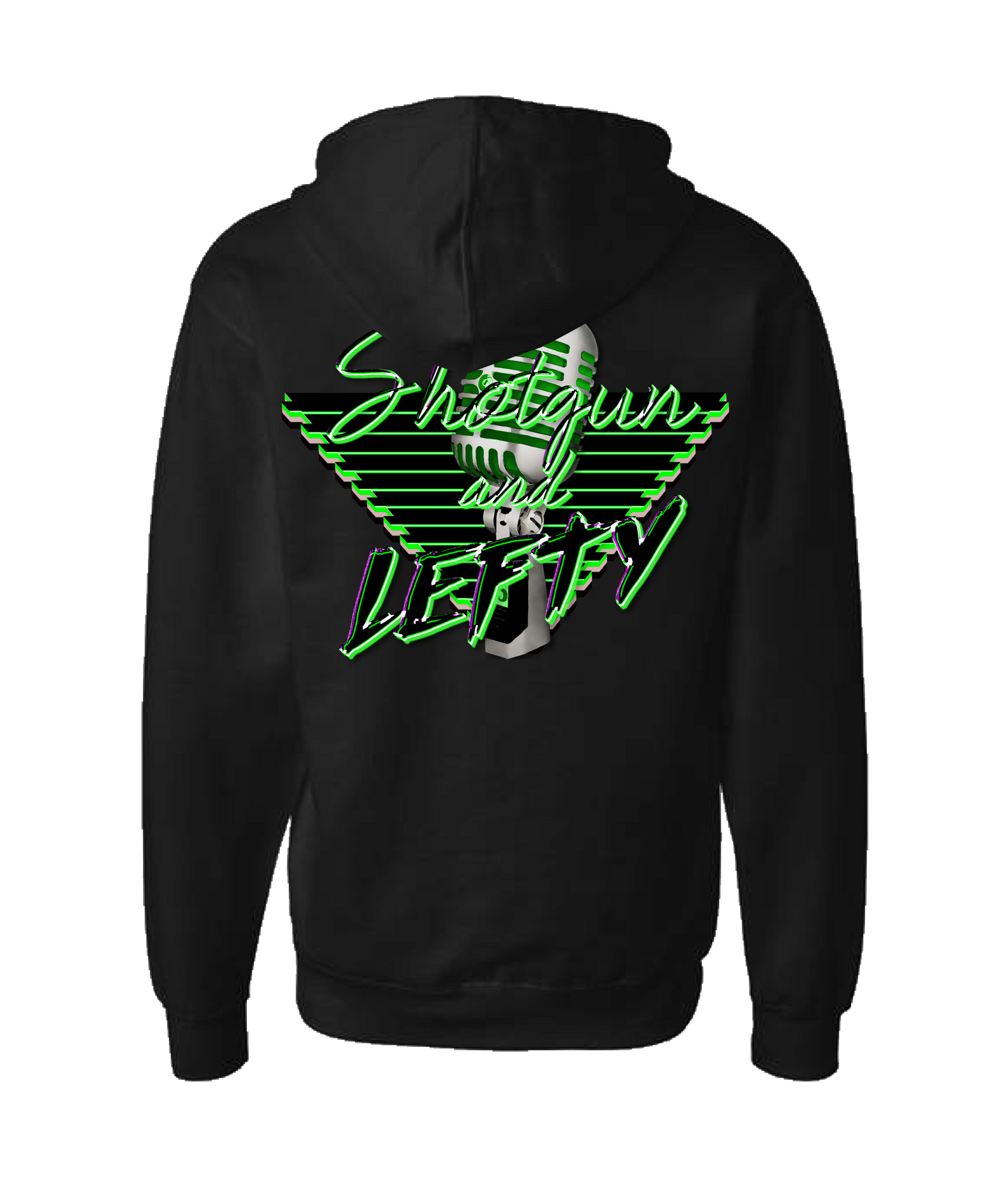Shotgun & Lefty - DESIGN 1 - Black Zip Up Hoodie