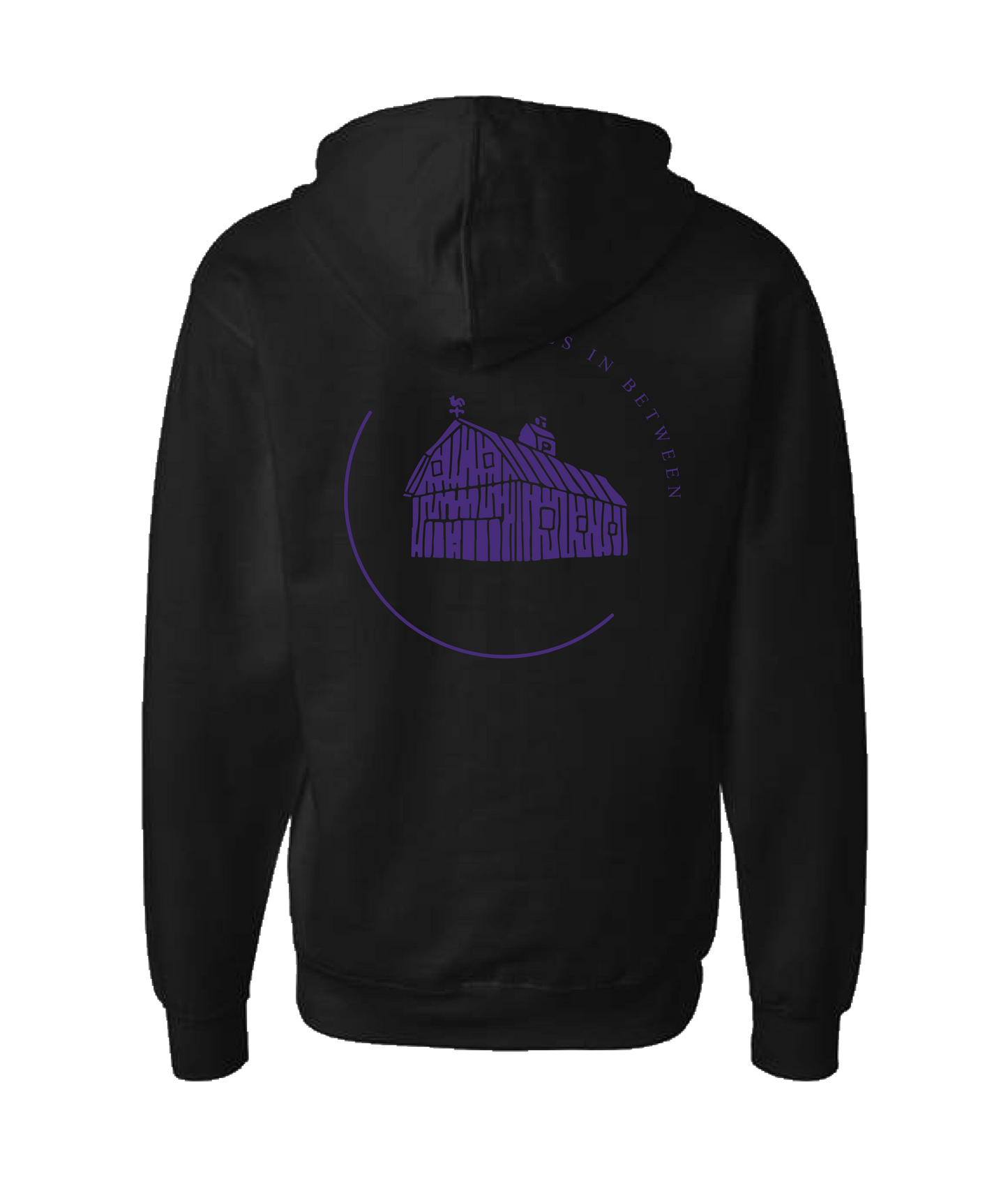 Spaces In Between - Purple Barn - Black Zip Up Hoodie
