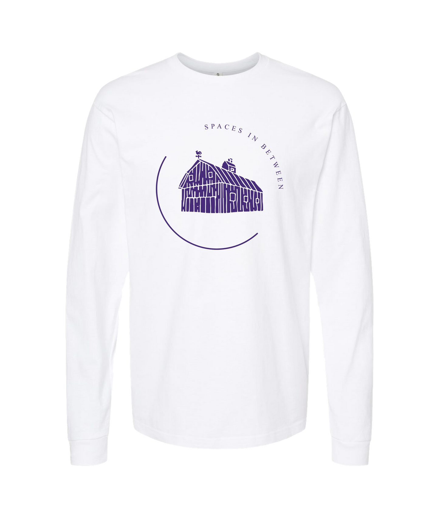 Spaces In Between - Purple Barn - White Long Sleeve T