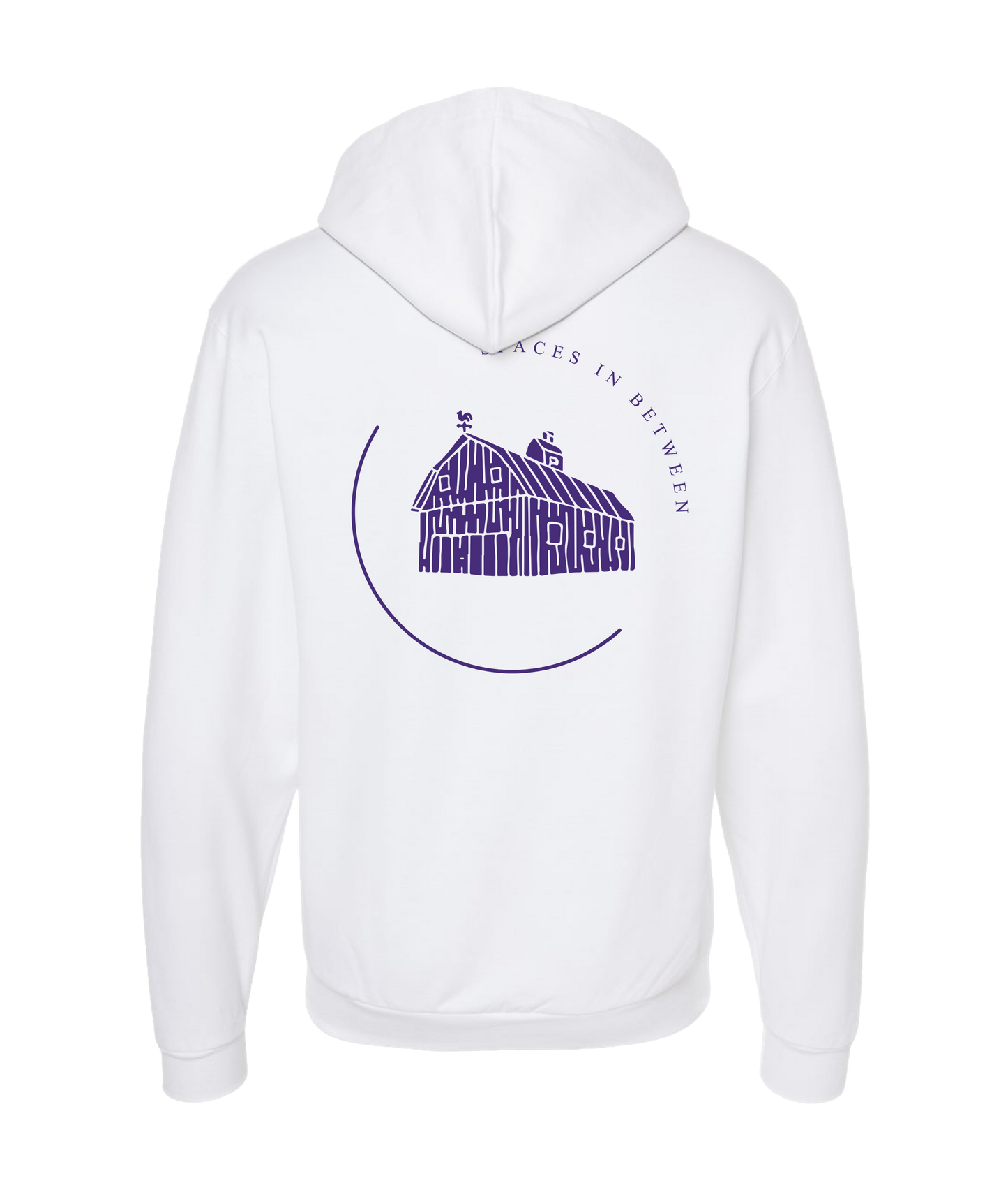 Spaces In Between - Purple Barn - White Zip Up Hoodie