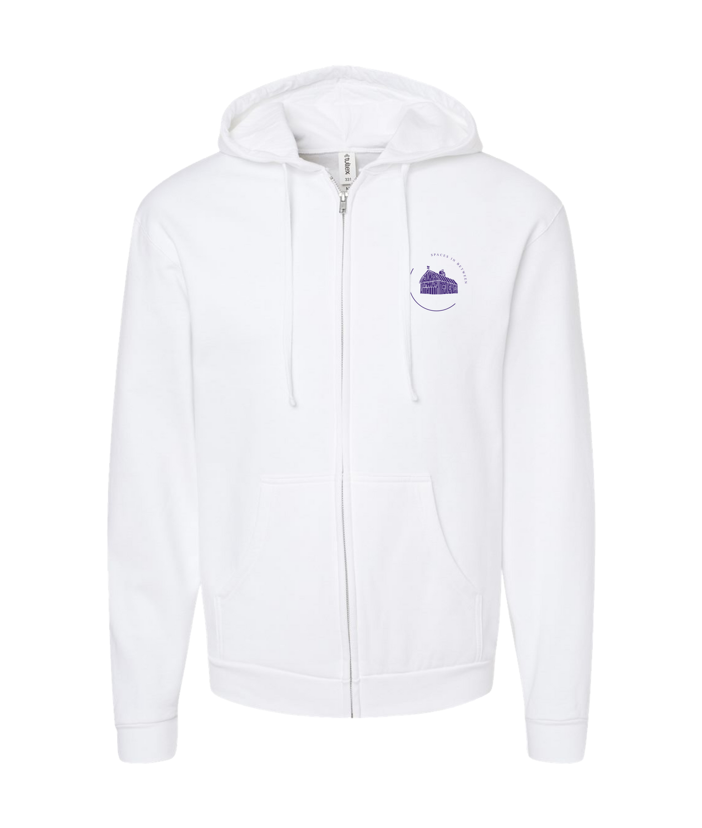 Spaces In Between - Purple Barn - White Zip Up Hoodie