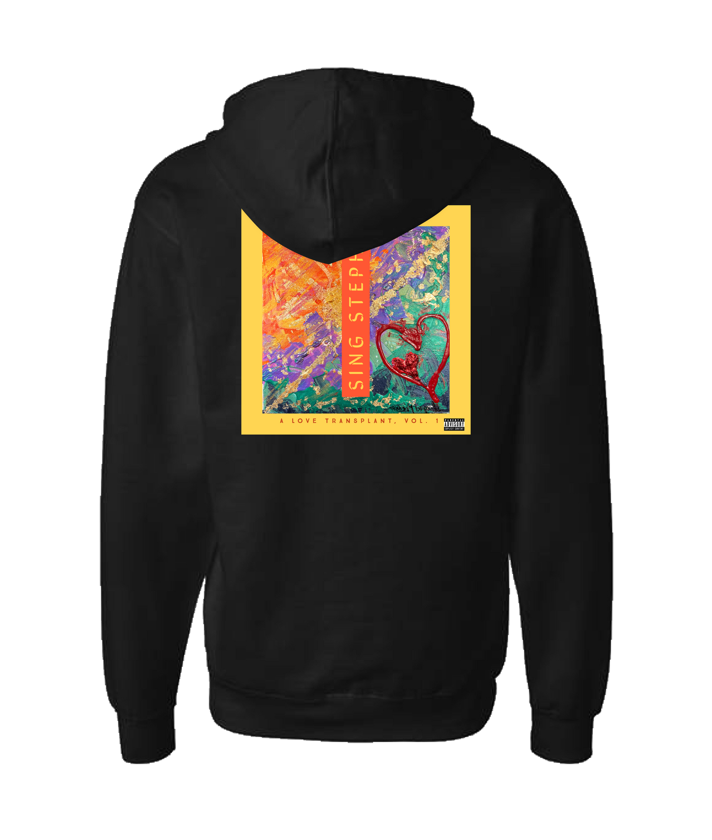 Sing Steph - A Love Transplant - Black Zip Up Hoodie