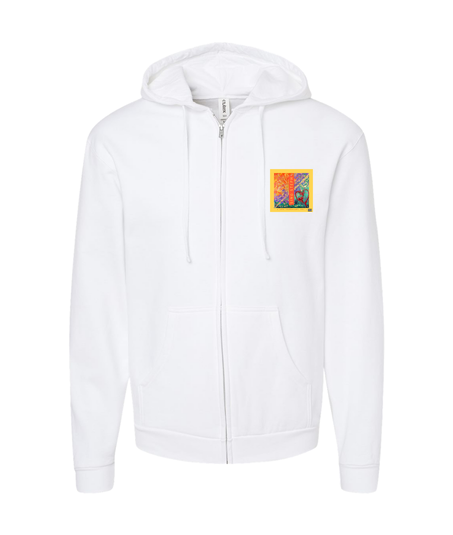 Sing Steph - A Love Transplant - White Zip Up Hoodie