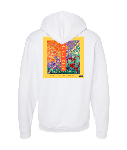 Sing Steph - A Love Transplant - White Zip Up Hoodie