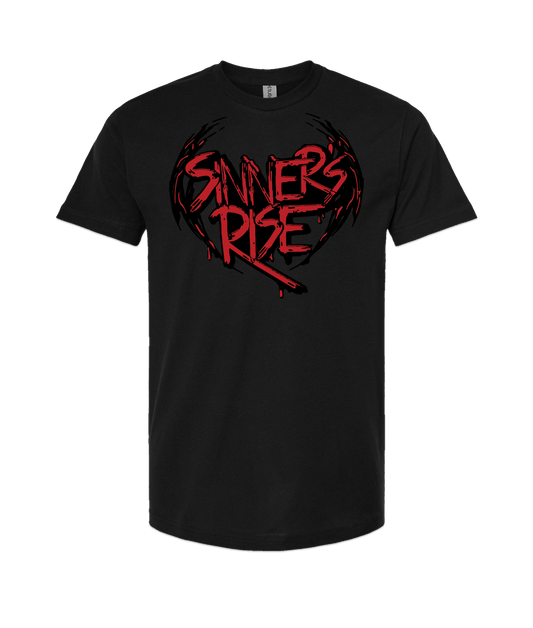 Sinner's Rise - Logo (red) - Black T-Shirt
