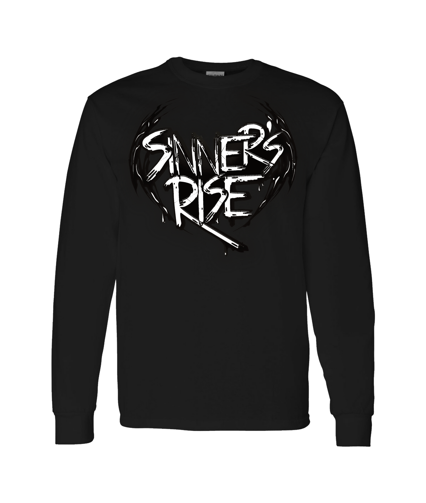 Sinner's Rise - Logo (white) - Black Long Sleeve T