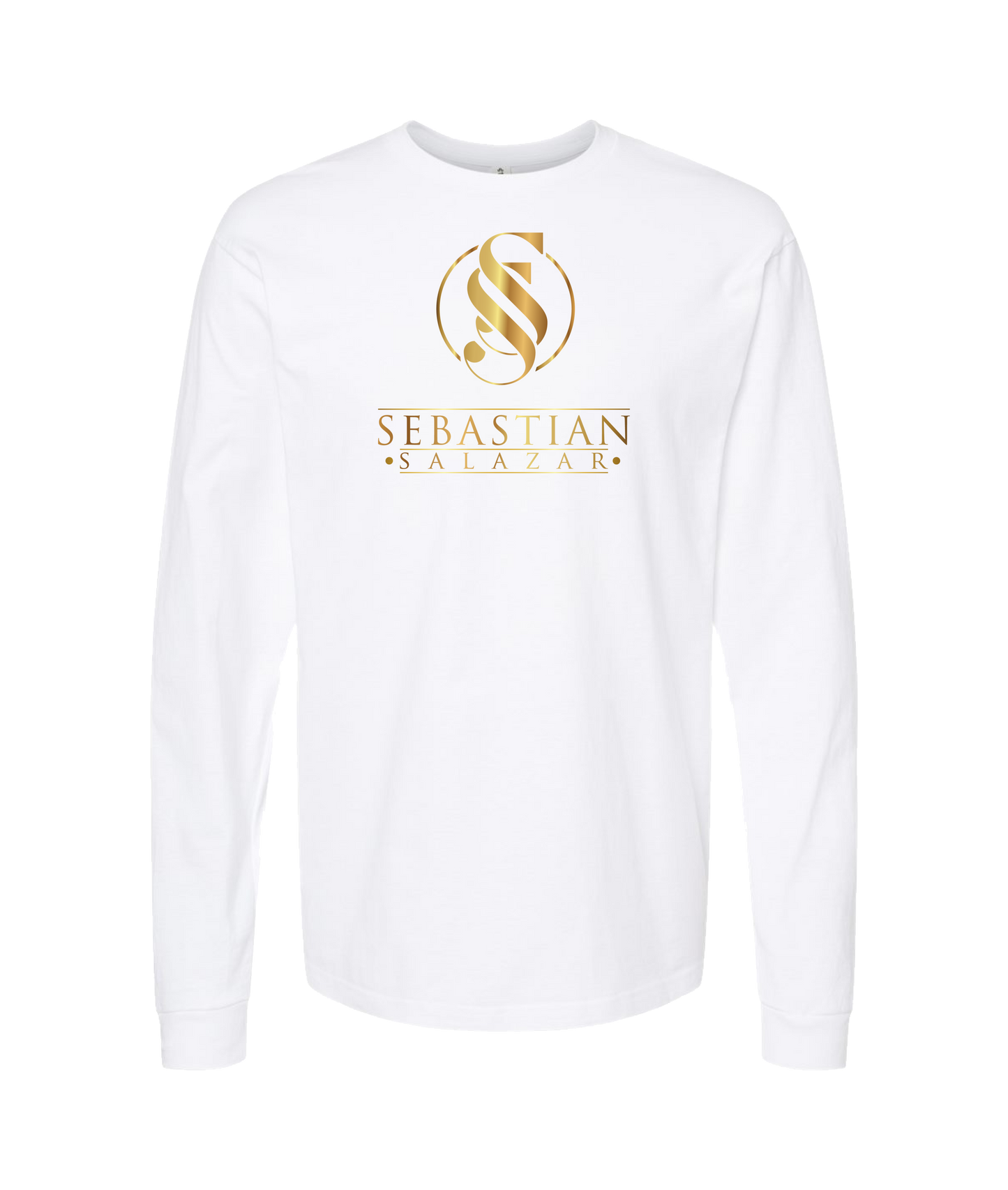 Sebastian Salazar - Gold Emblum - White Long Sleeve T