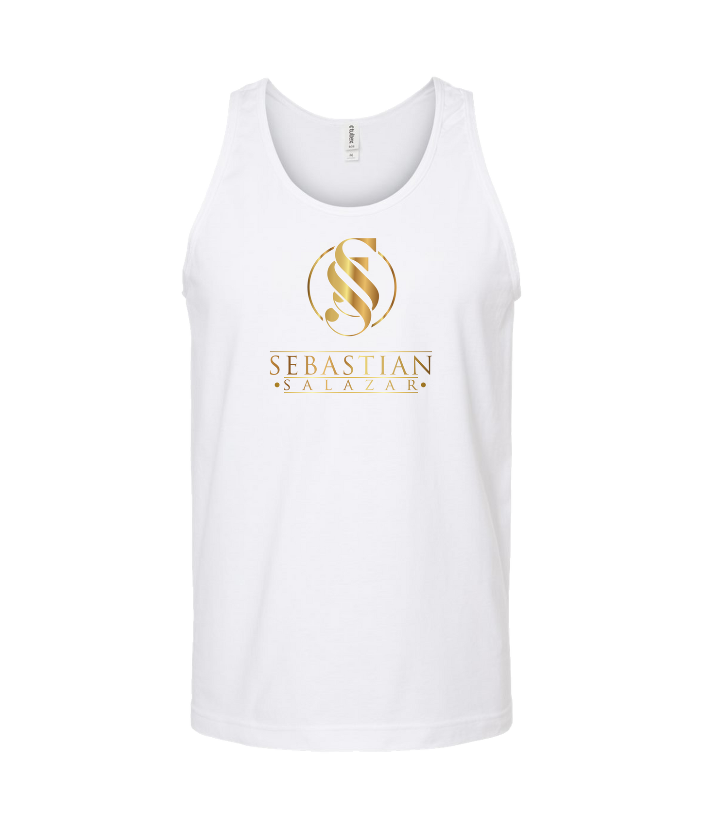 Sebastian Salazar - Gold Emblum - White Tank Top