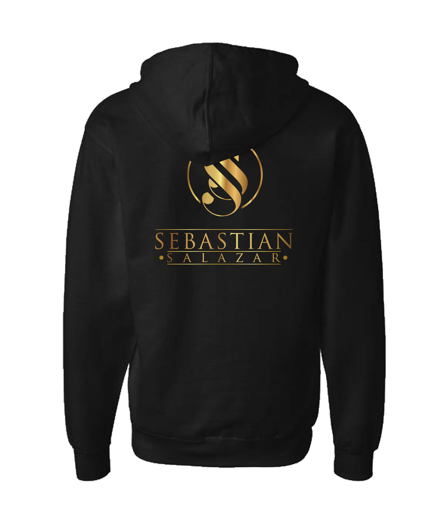 Sebastian Salazar - Gold Emblum - Black Zip Up Hoodie