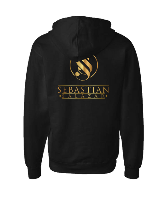 Sebastian Salazar - Gold Emblum - Black Zip Up Hoodie
